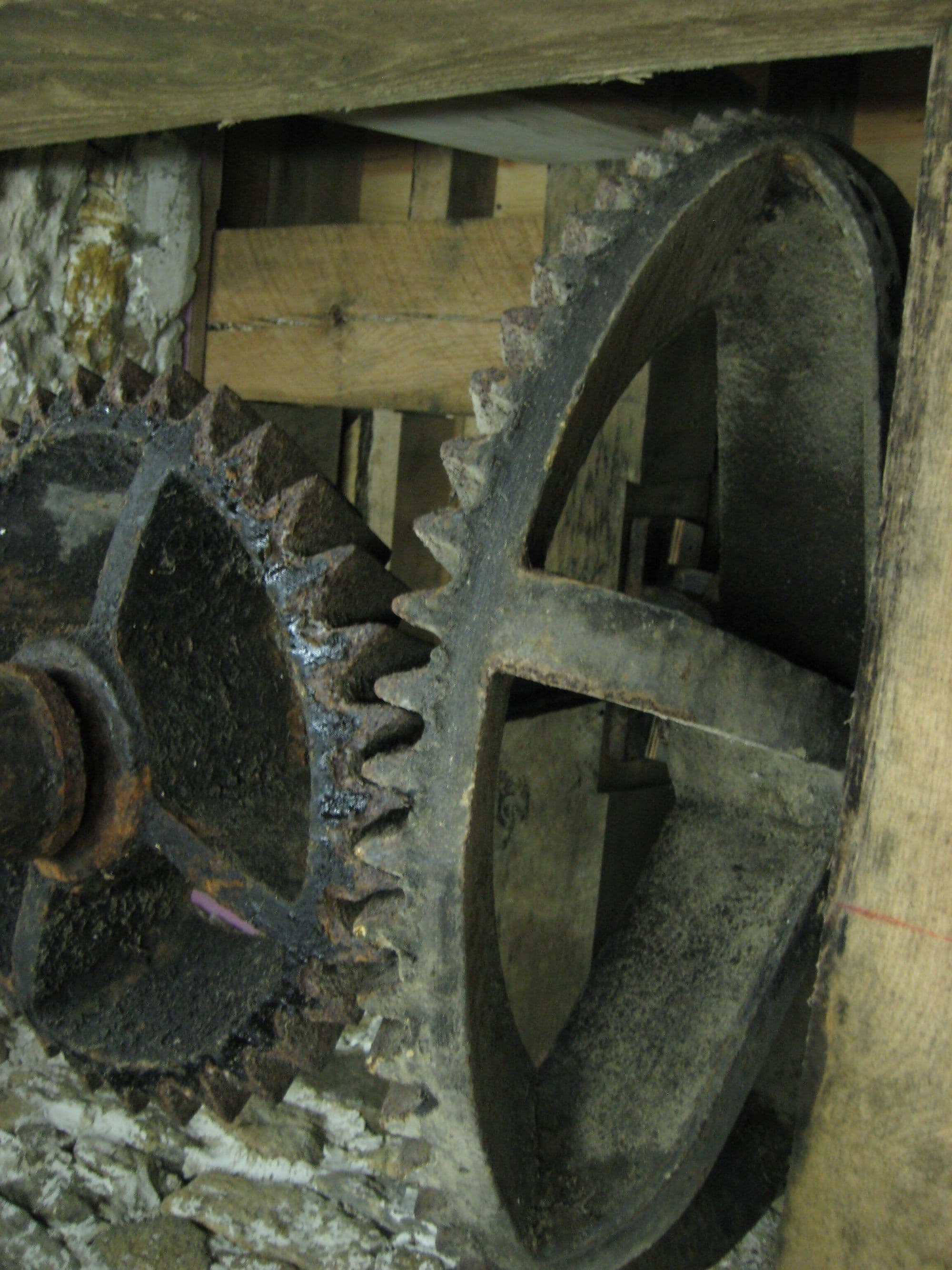 Bevelled gears in the cellar of the Mill