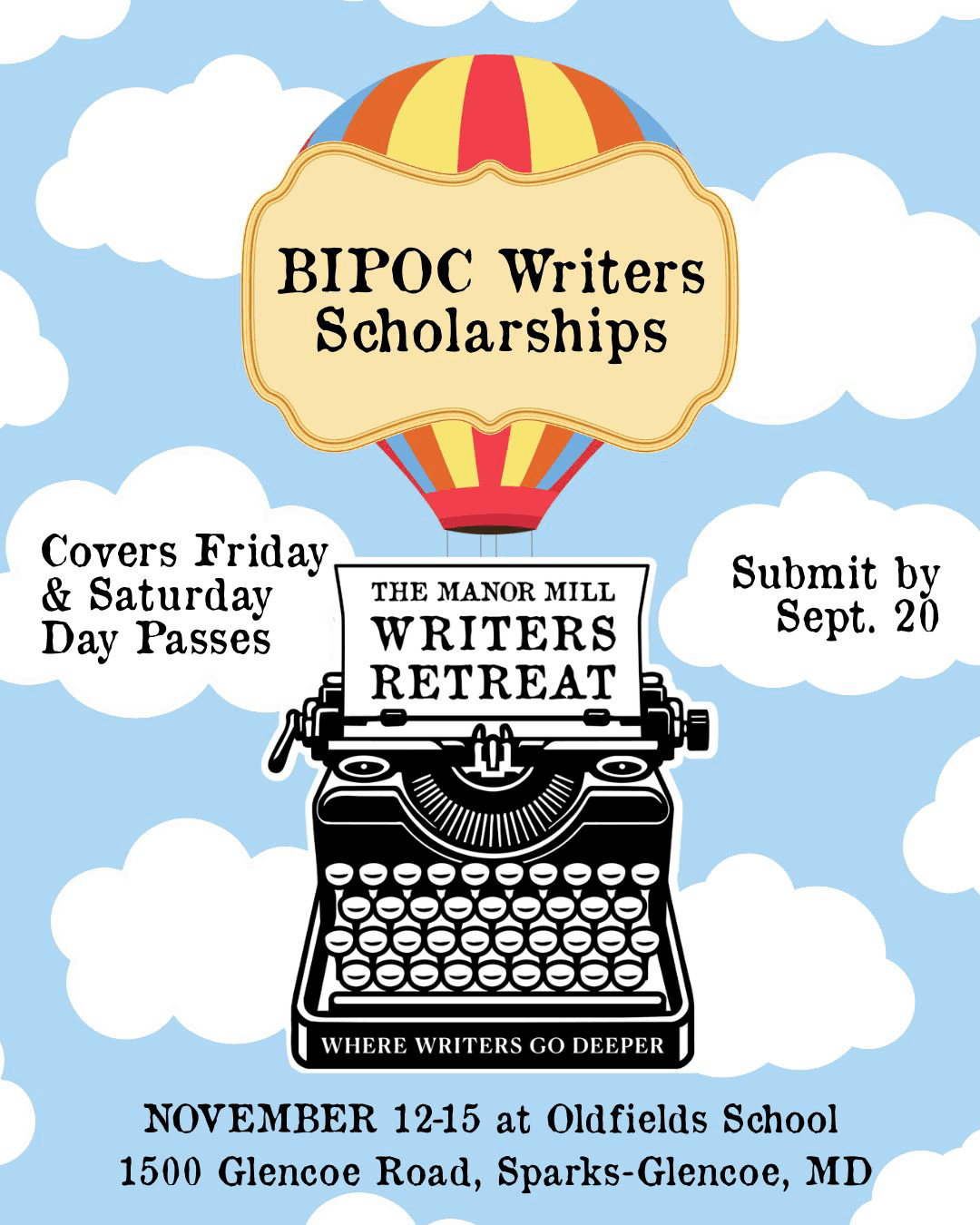 BIPOC Writer's Scholarship — Manor Mill Writers Retreat