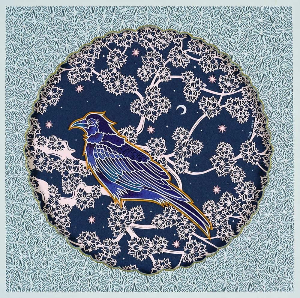 Floral Raven by Jen Hudson