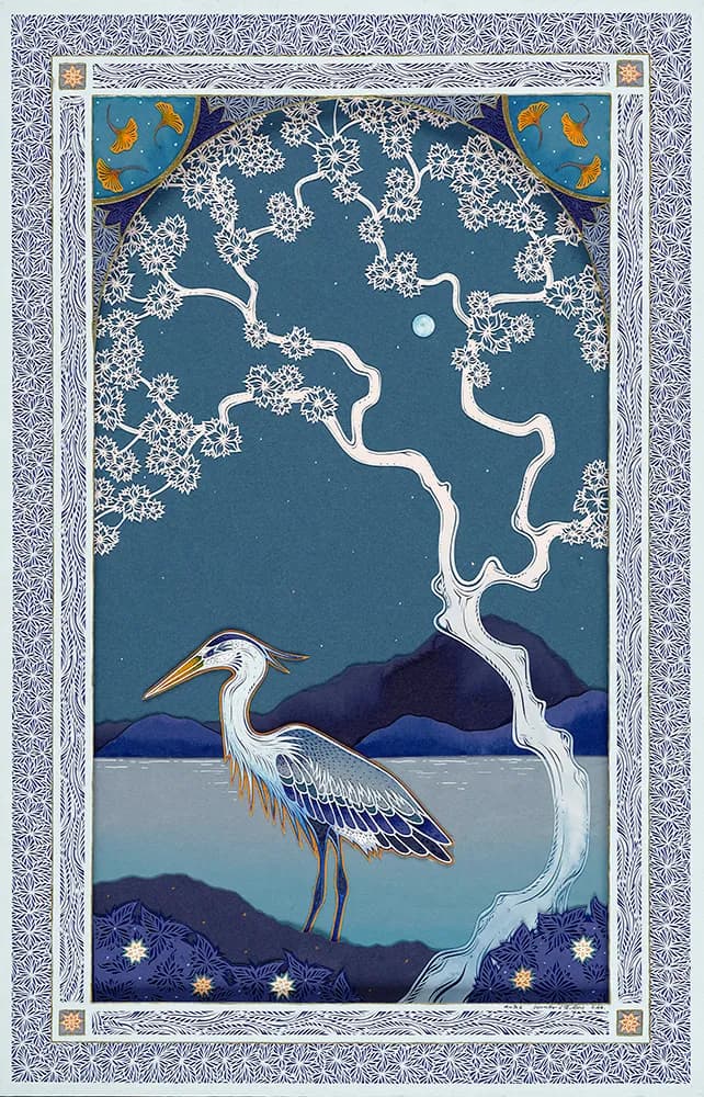 Illuminated Heron by Jen Hudson